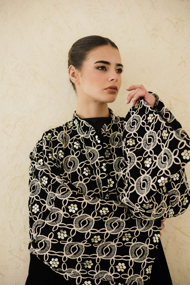 The Embellished Embroidered Velvet Kaftan
