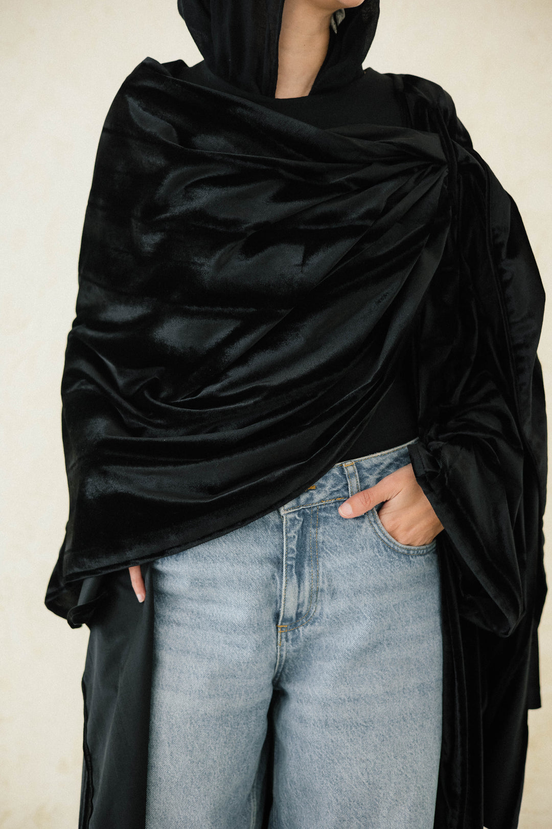 Draped Velvet Kaftan