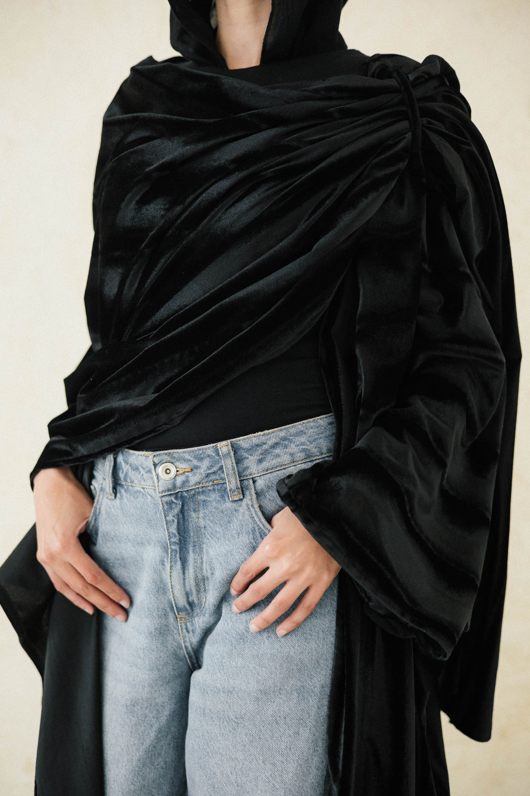 Draped Velvet Kaftan