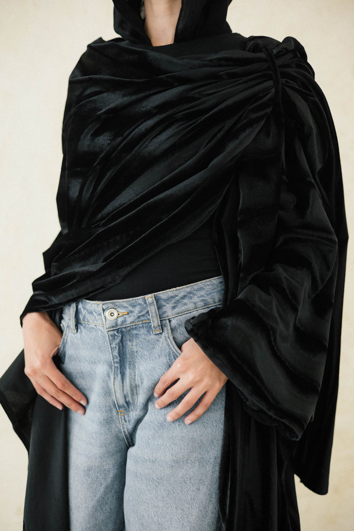 Draped Velvet Kaftan
