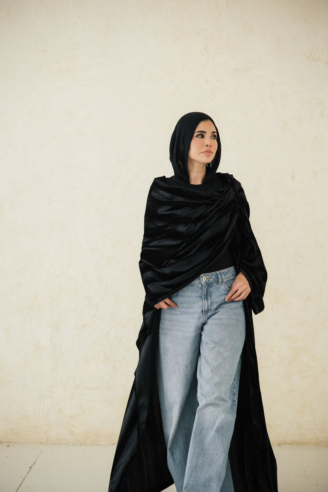 Draped Velvet Kaftan