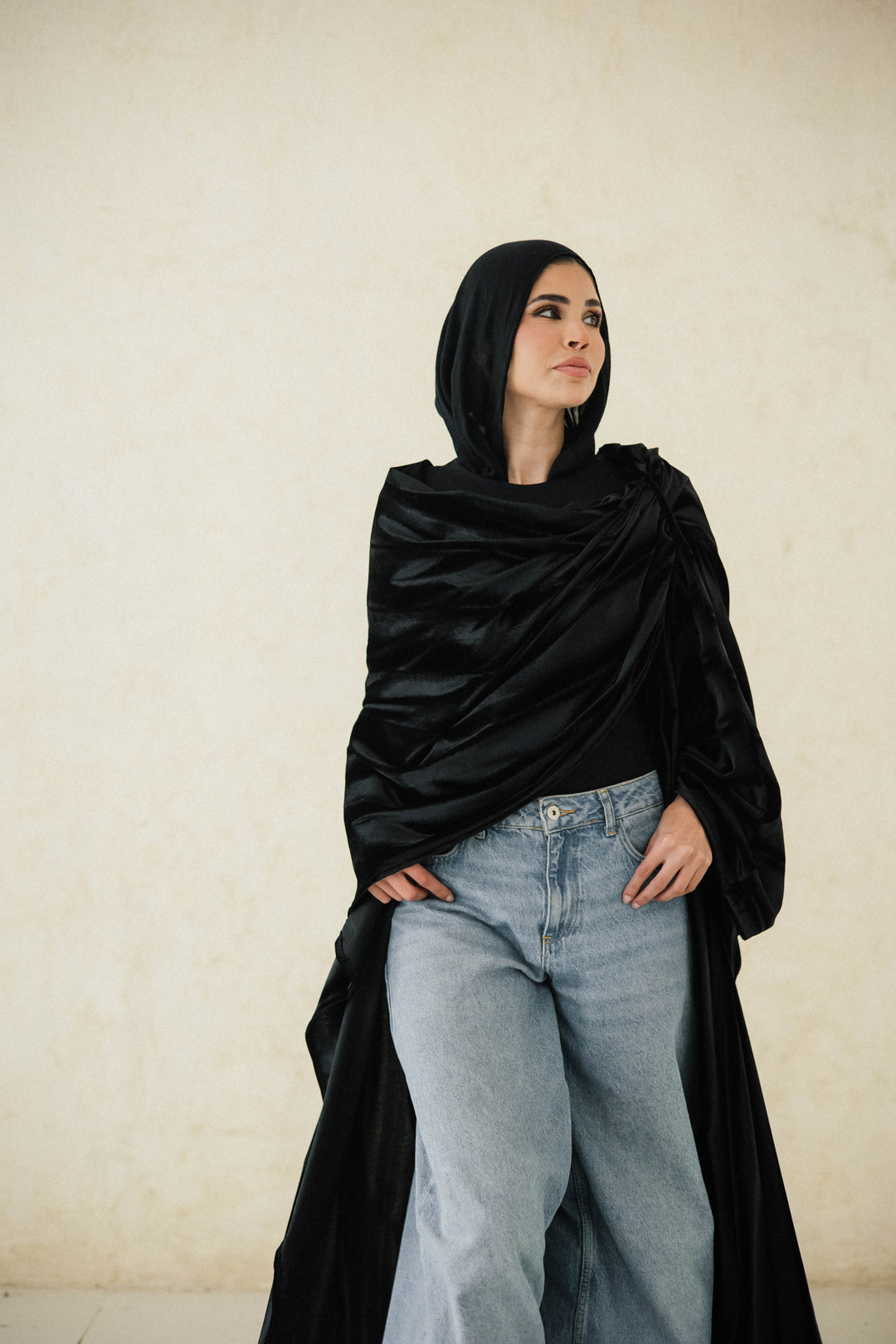 Draped Velvet Kaftan