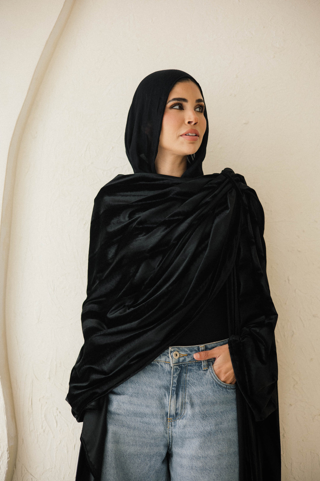 Draped Velvet Kaftan