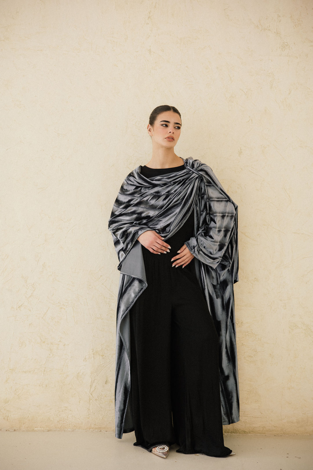 Draped Velvet Kaftan