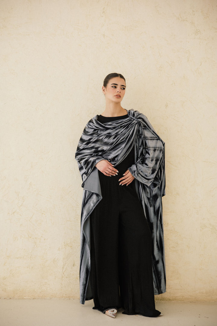 Draped Velvet Kaftan