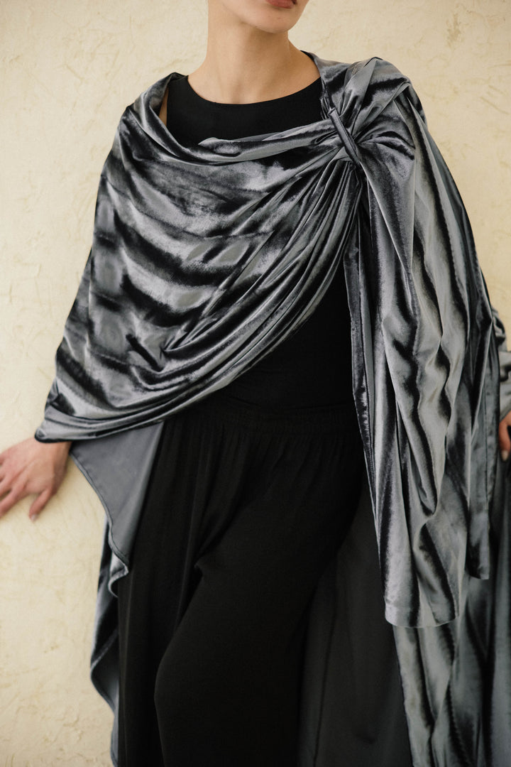 Draped Velvet Kaftan