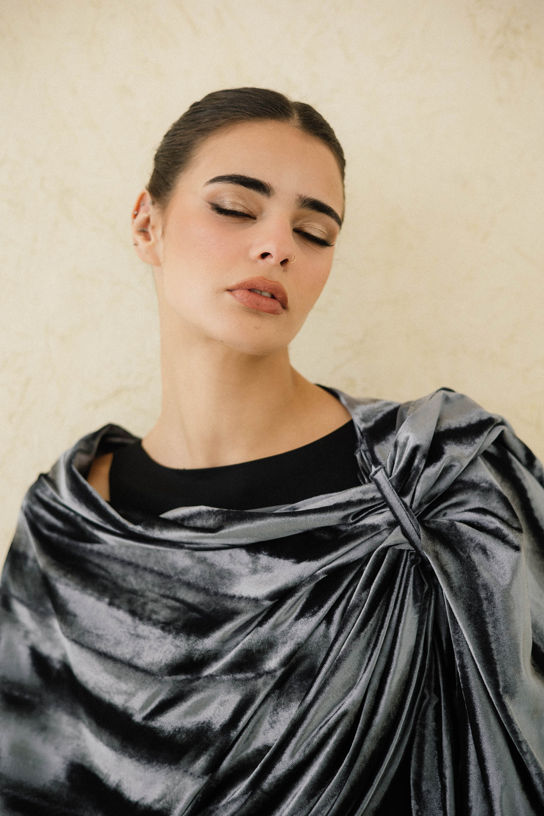 Draped Velvet Kaftan