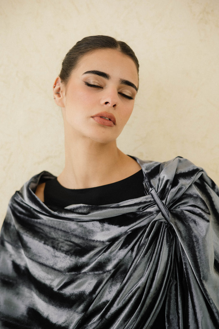 Draped Velvet Kaftan