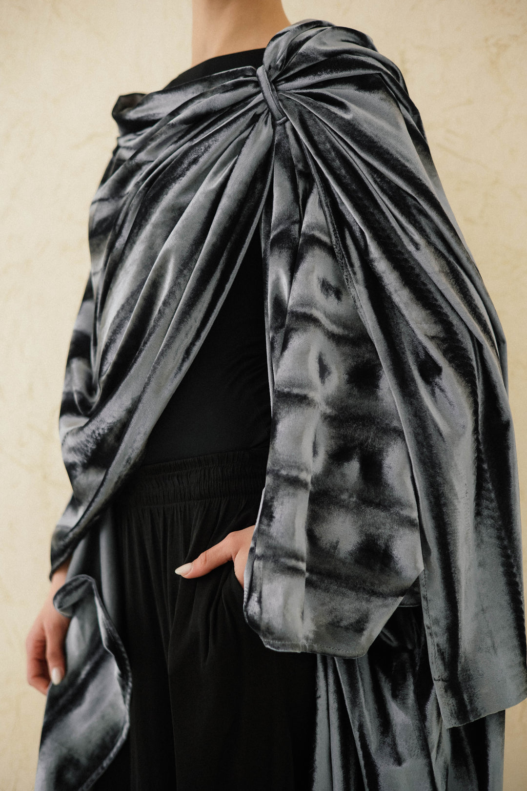 Draped Velvet Kaftan