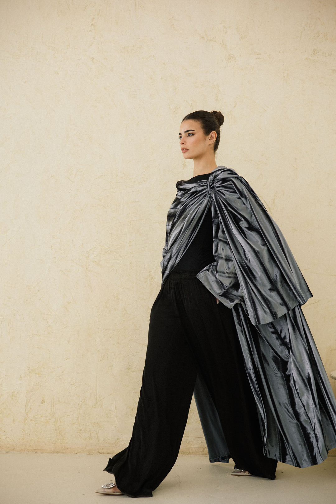 Draped Velvet Kaftan