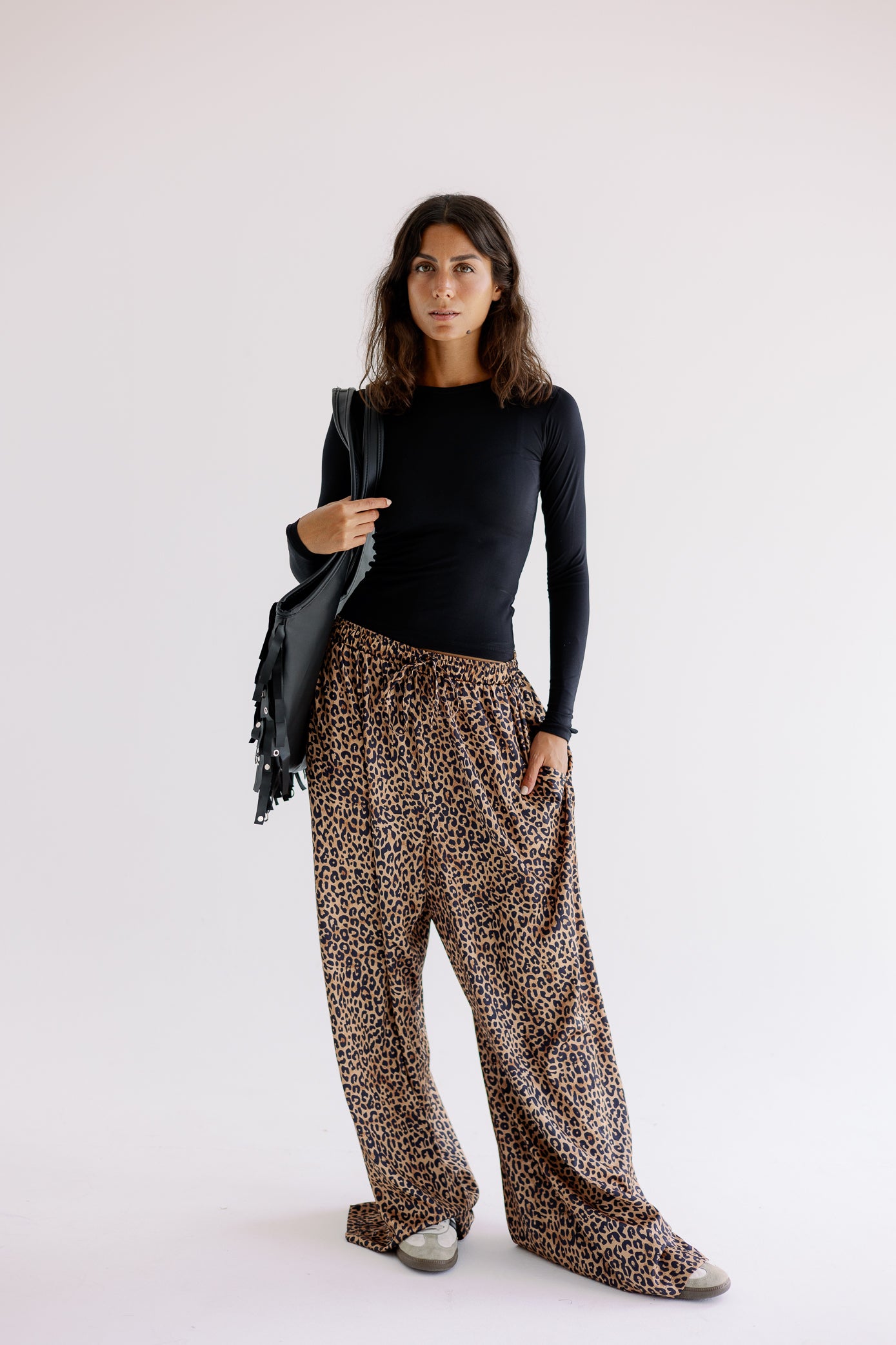 【WONDER WONDER】Nade Bijou Point Cotton Long Wide Pants Wonder pants - air - Dutchess - Shop
